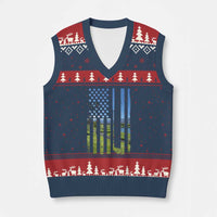 American Flag Golf V-Neck Knit Sweater Vest Golfer Funny Golf Club Golfing