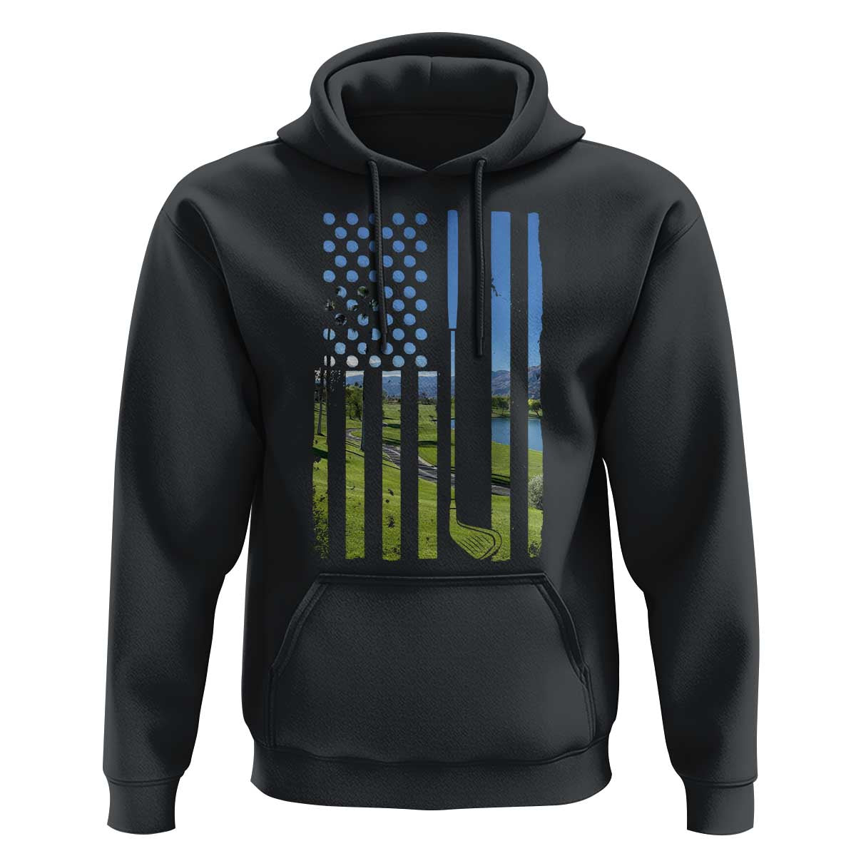 American Flag Golf Hoodie Golfer Funny Golf Club Golfing