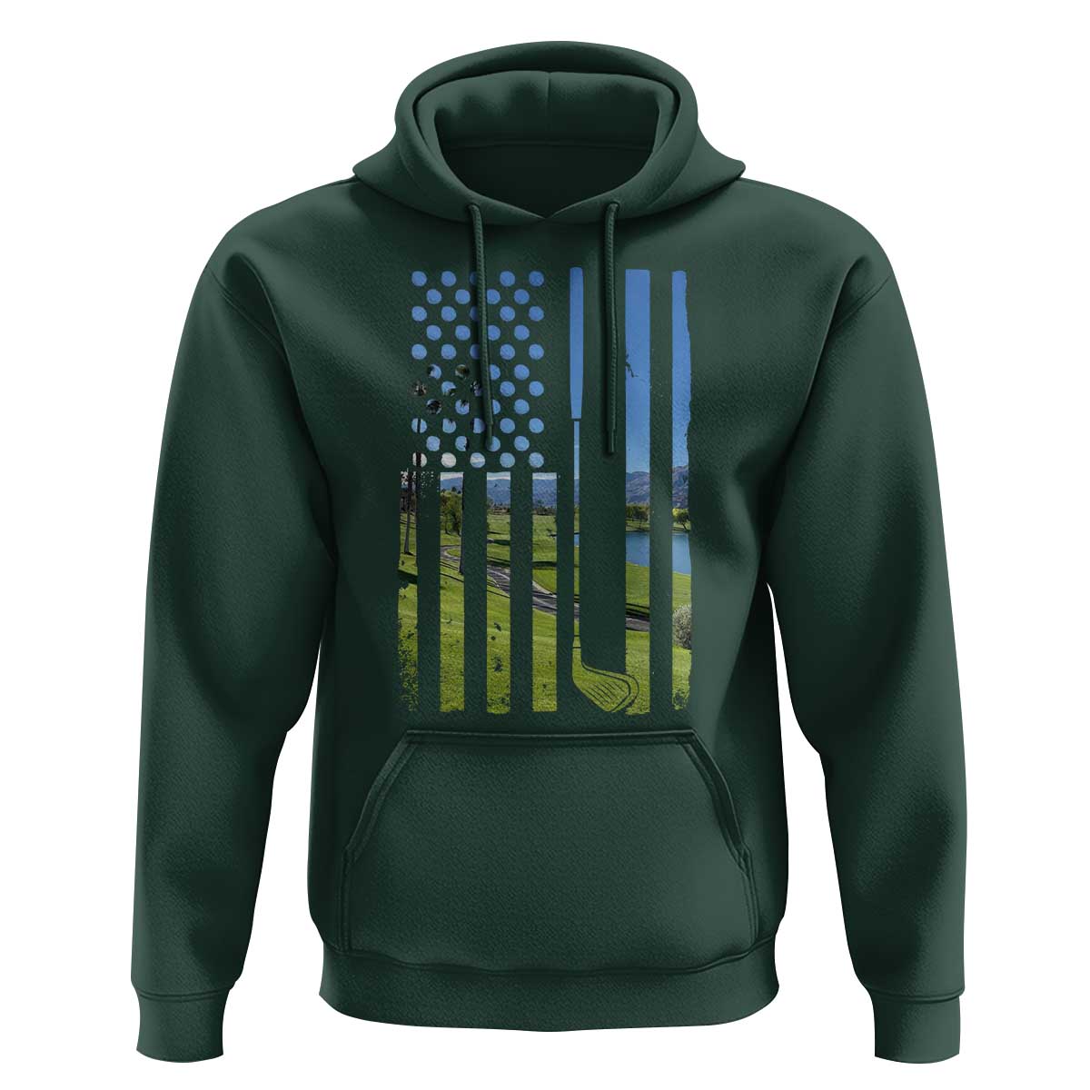 American Flag Golf Hoodie Golfer Funny Golf Club Golfing