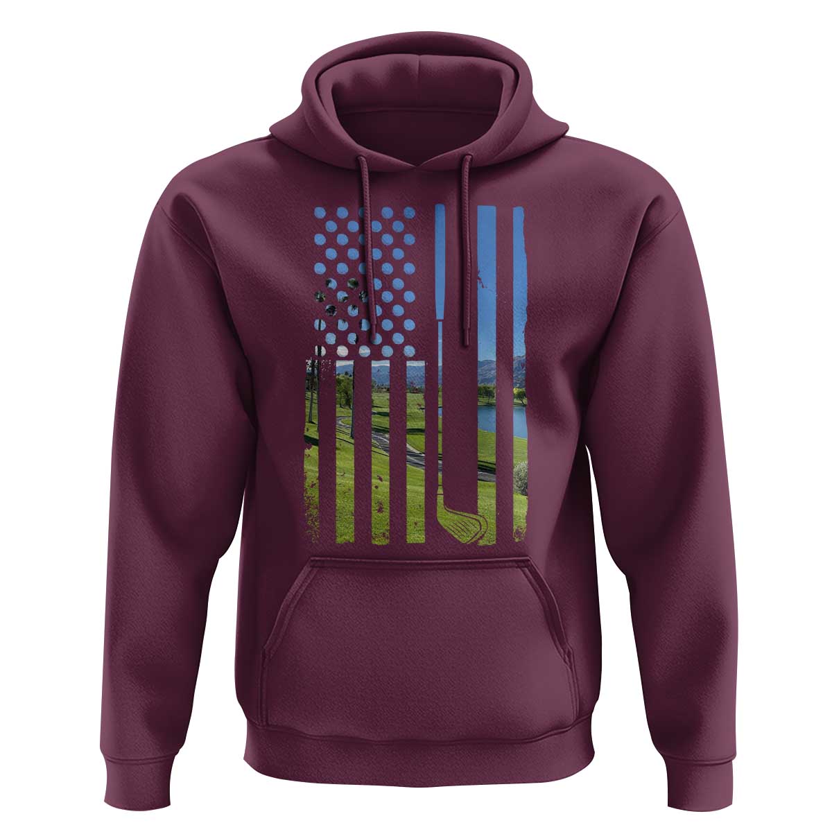 American Flag Golf Hoodie Golfer Funny Golf Club Golfing