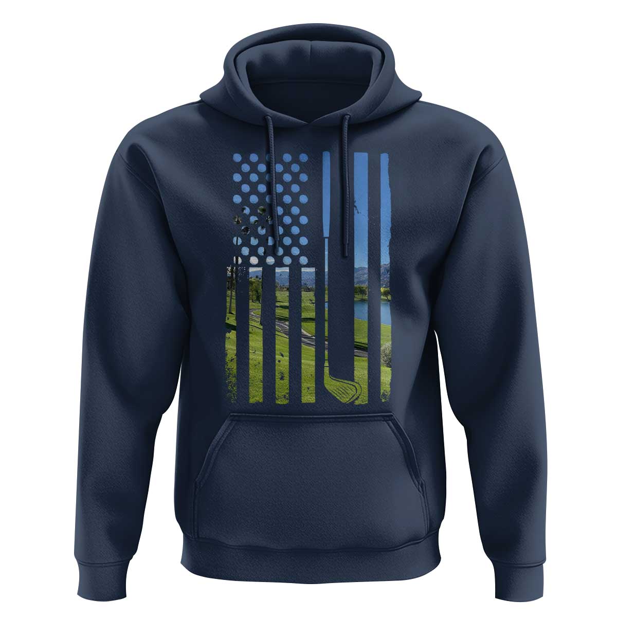 American Flag Golf Hoodie Golfer Funny Golf Club Golfing