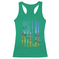American Flag Golf Racerback Tank Top Golfer Funny Golf Club Golfing