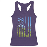 American Flag Golf Racerback Tank Top Golfer Funny Golf Club Golfing