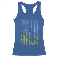 American Flag Golf Racerback Tank Top Golfer Funny Golf Club Golfing