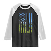 American Flag Golf Raglan Shirt Golfer Funny Golf Club Golfing