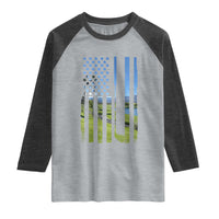 American Flag Golf Raglan Shirt Golfer Funny Golf Club Golfing