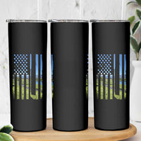 American Flag Golf Skinny Tumbler Golfer Funny Golf Club Golfing