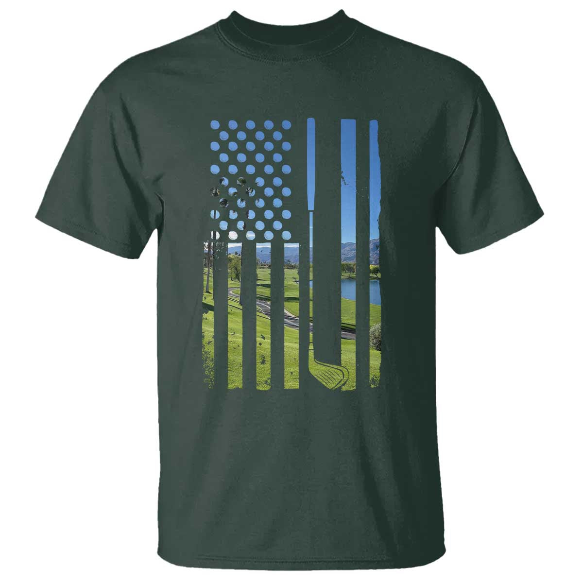 American Flag Golf T Shirt Golfer Funny Golf Club Golfing