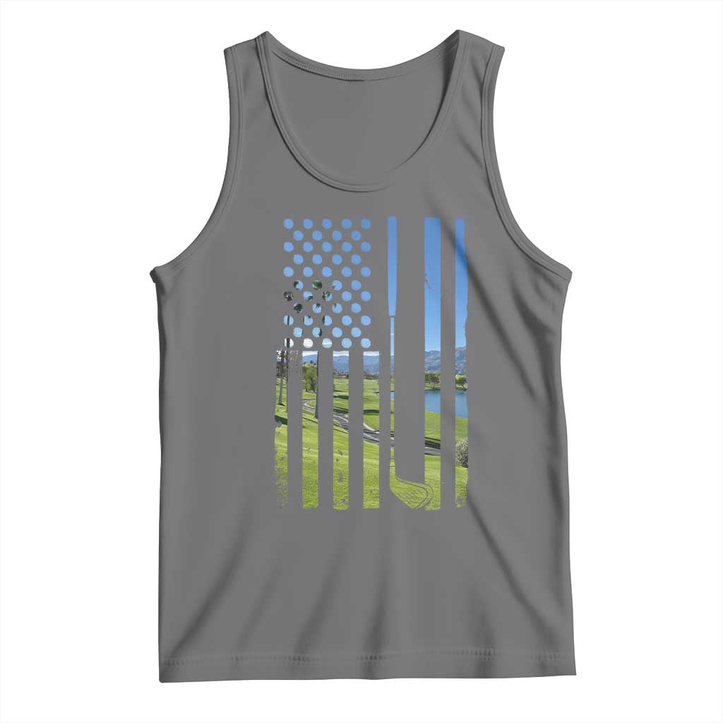 American Flag Golf Tank Top Golfer Funny Golf Club Golfing