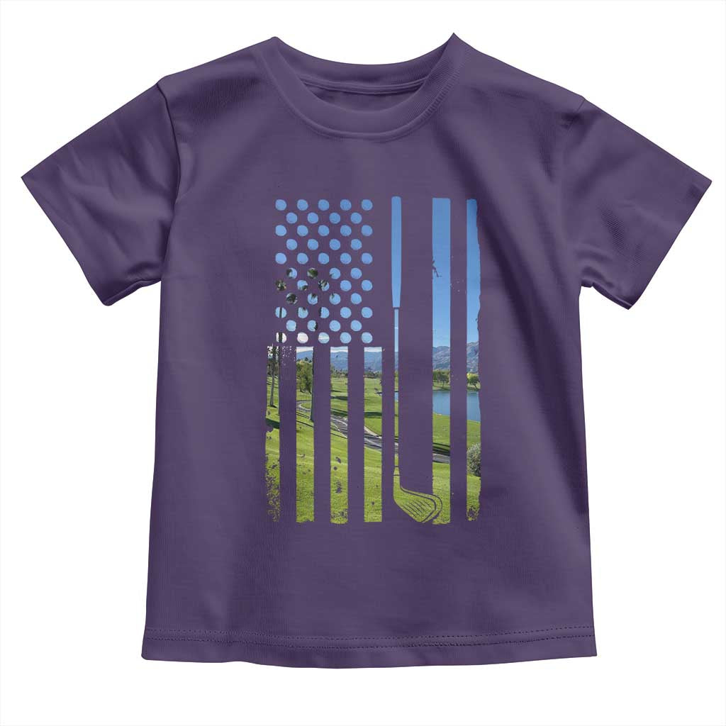 American Flag Golf Toddler T Shirt Golfer Funny Golf Club Golfing
