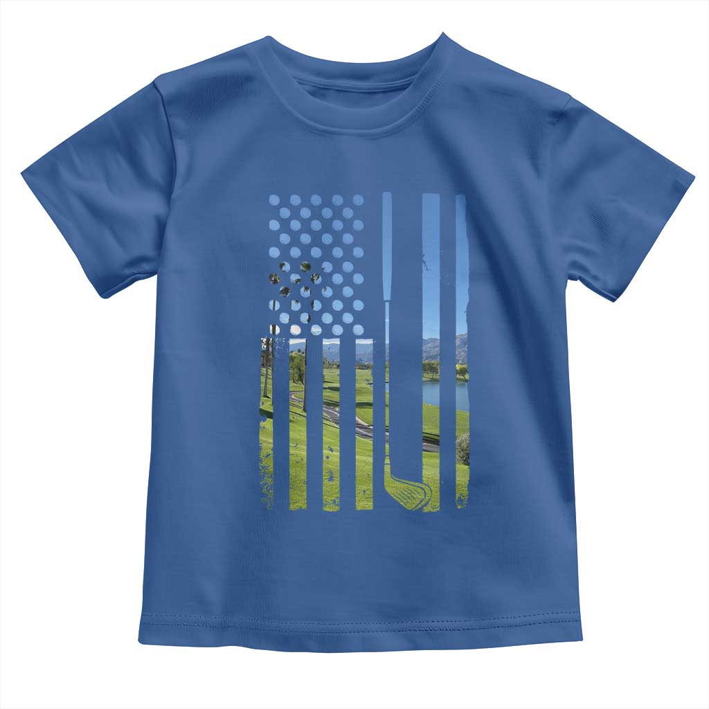 American Flag Golf Toddler T Shirt Golfer Funny Golf Club Golfing