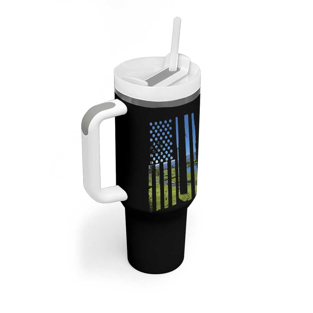 American Flag Golf Tumbler With Handle Golfer Funny Golf Club Golfing