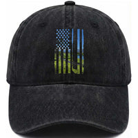 American Flag Golf Washed Cotton Baseball Cap Golfer Funny Golf Club Golfing