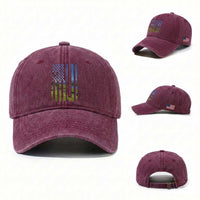 American Flag Golf Washed Cotton Baseball Cap Golfer Funny Golf Club Golfing