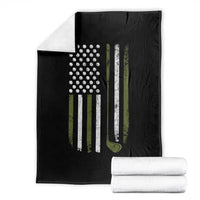 Retro American Flag Golf Throw Blanket Golfer Funny Golf Club Golfing