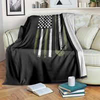 Retro American Flag Golf Throw Blanket Golfer Funny Golf Club Golfing