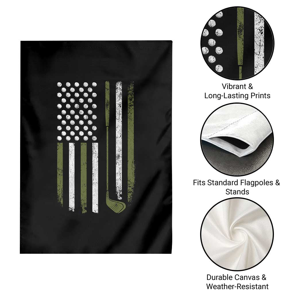 Retro American Flag Golf Garden Flag Golfer Funny Golf Club Golfing