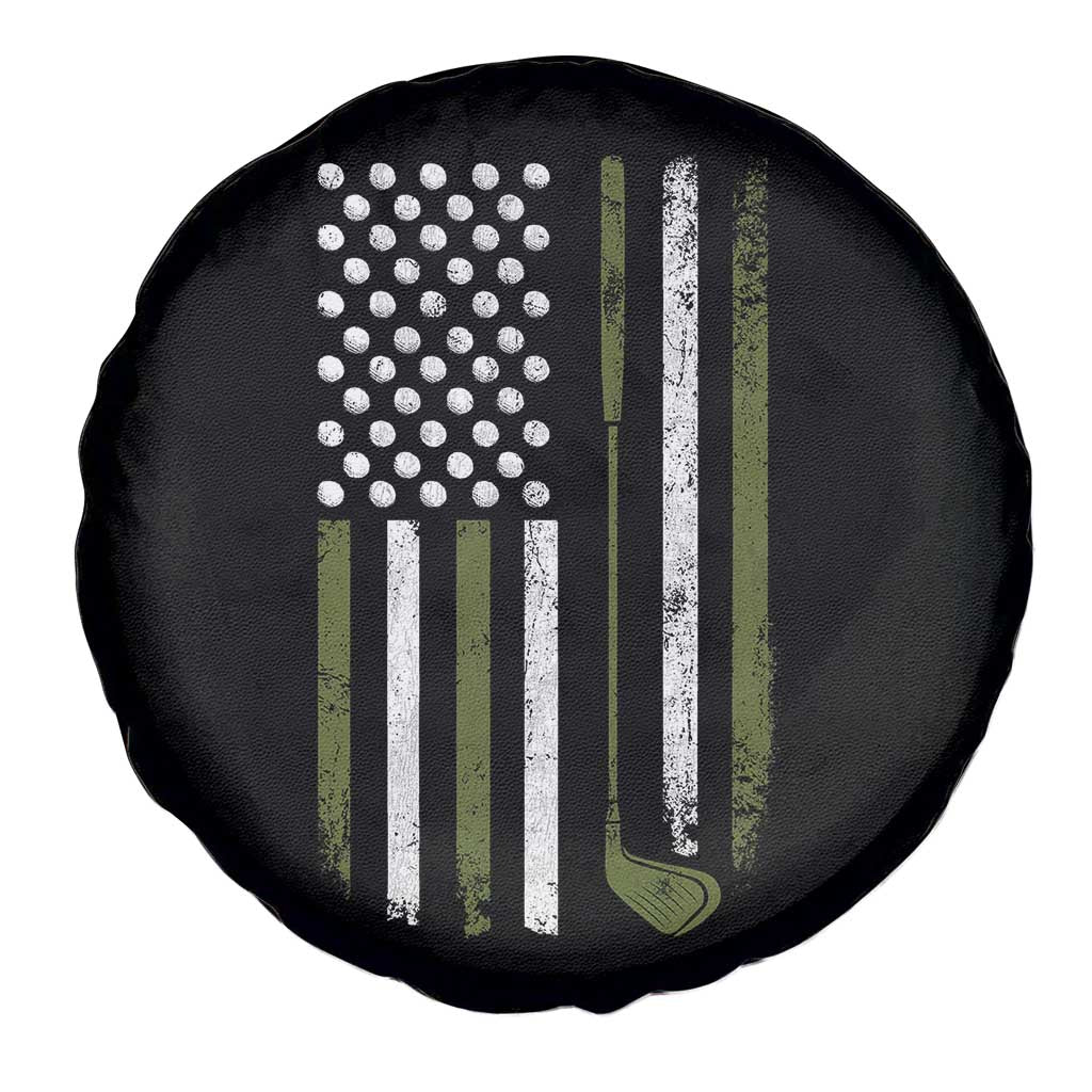 Retro American Flag Golf Spare Tire Cover Golfer Funny Golf Club Golfing