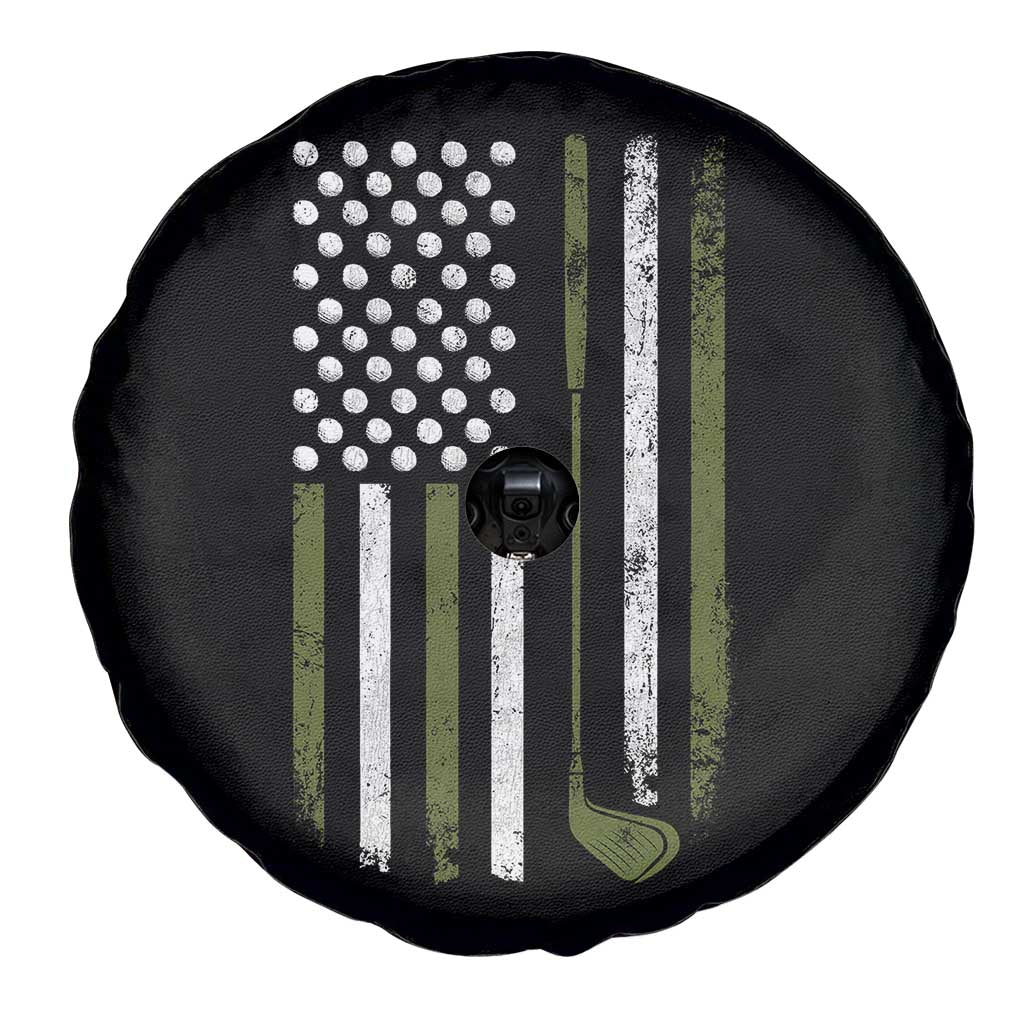 Retro American Flag Golf Spare Tire Cover Golfer Funny Golf Club Golfing