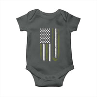 Retro American Flag Golf Baby Onesie Golfer Funny Golf Club Golfing