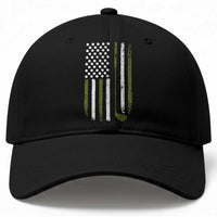 Retro American Flag Golf Baseball Cap Golfer Funny Golf Club Golfing