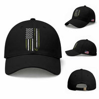 Retro American Flag Golf Baseball Cap Golfer Funny Golf Club Golfing