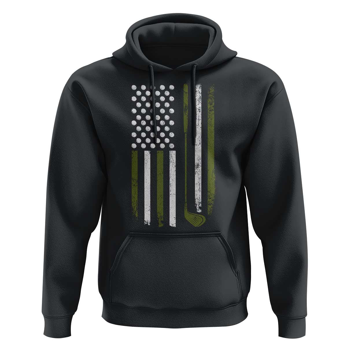 Retro American Flag Golf Hoodie Golfer Funny Golf Club Golfing