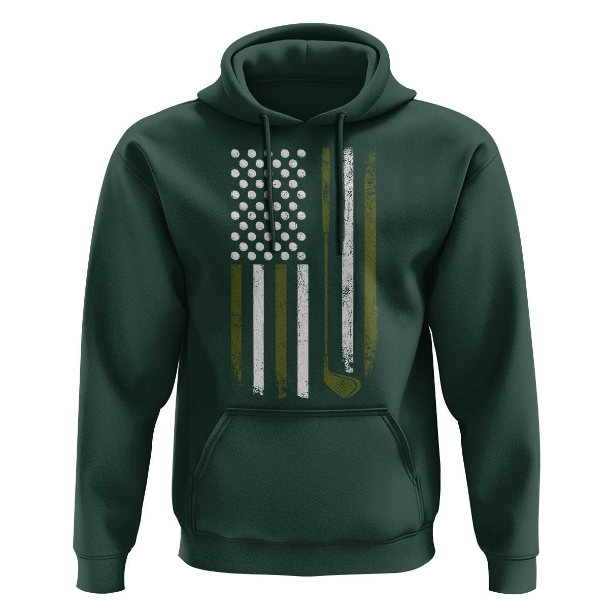 Retro American Flag Golf Hoodie Golfer Funny Golf Club Golfing
