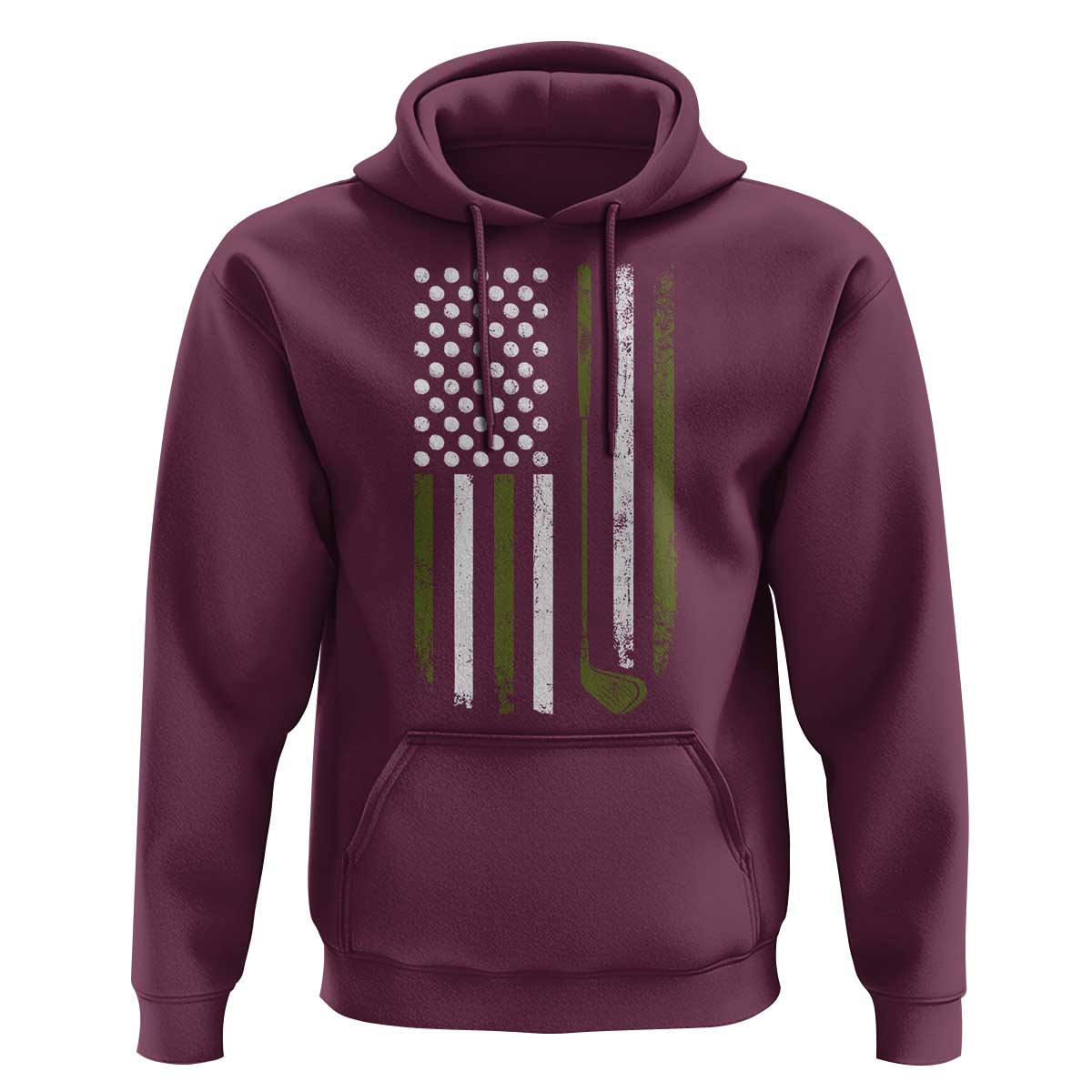 Retro American Flag Golf Hoodie Golfer Funny Golf Club Golfing