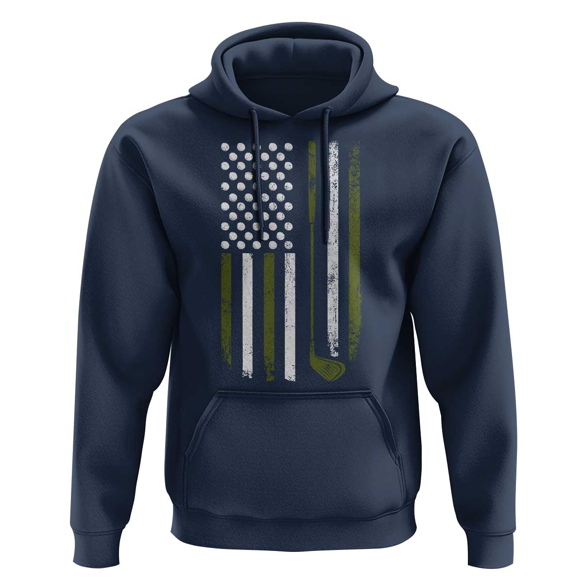Retro American Flag Golf Hoodie Golfer Funny Golf Club Golfing
