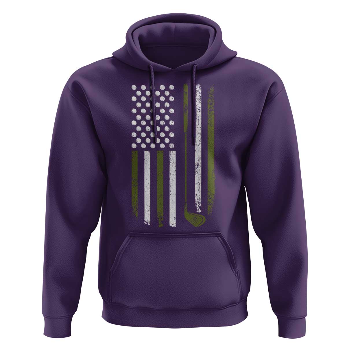 Retro American Flag Golf Hoodie Golfer Funny Golf Club Golfing