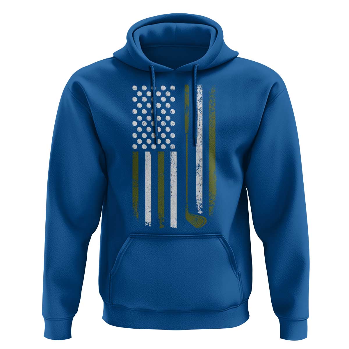 Retro American Flag Golf Hoodie Golfer Funny Golf Club Golfing