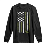 Retro American Flag Golf Long Sleeve Shirt Golfer Funny Golf Club Golfing