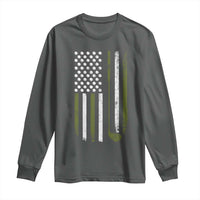 Retro American Flag Golf Long Sleeve Shirt Golfer Funny Golf Club Golfing