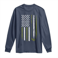 Retro American Flag Golf Long Sleeve Shirt Golfer Funny Golf Club Golfing