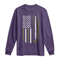 Retro American Flag Golf Long Sleeve Shirt Golfer Funny Golf Club Golfing