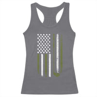 Retro American Flag Golf Racerback Tank Top Golfer Funny Golf Club Golfing