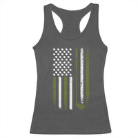 Retro American Flag Golf Racerback Tank Top Golfer Funny Golf Club Golfing