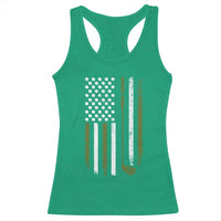 Retro American Flag Golf Racerback Tank Top Golfer Funny Golf Club Golfing