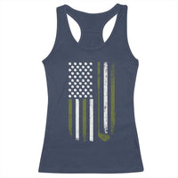 Retro American Flag Golf Racerback Tank Top Golfer Funny Golf Club Golfing