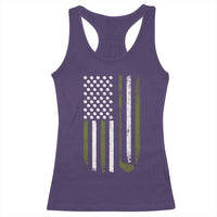 Retro American Flag Golf Racerback Tank Top Golfer Funny Golf Club Golfing