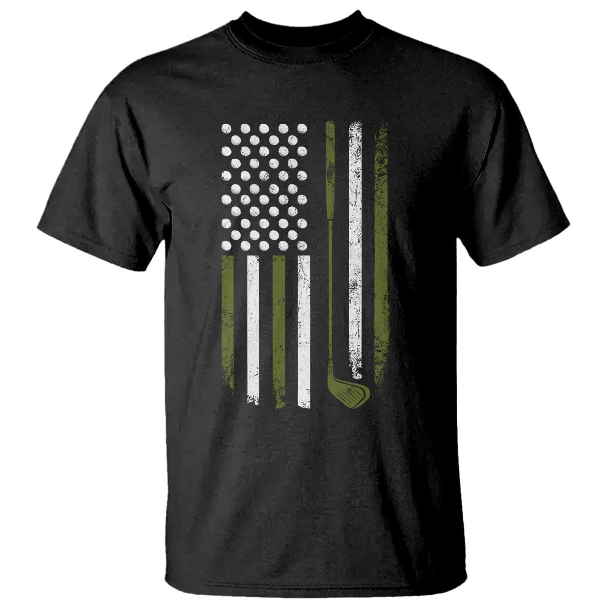 Retro American Flag Golf T Shirt Golfer Funny Golf Club Golfing