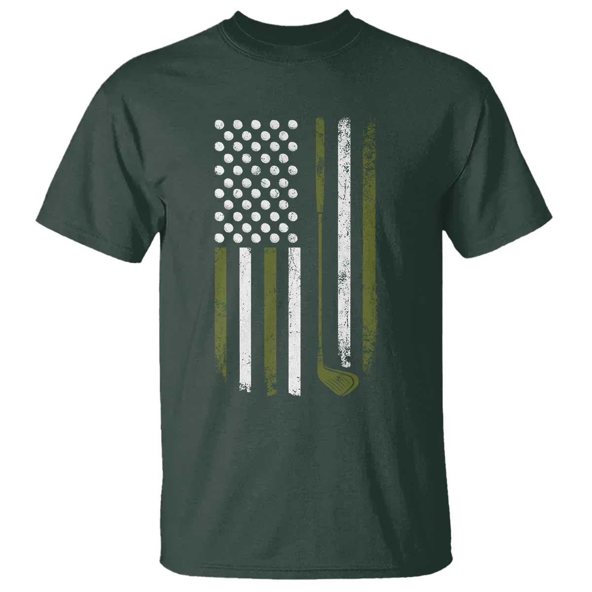 Retro American Flag Golf T Shirt Golfer Funny Golf Club Golfing
