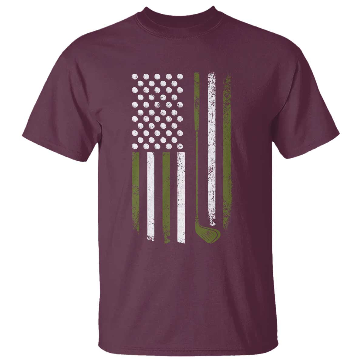 Retro American Flag Golf T Shirt Golfer Funny Golf Club Golfing