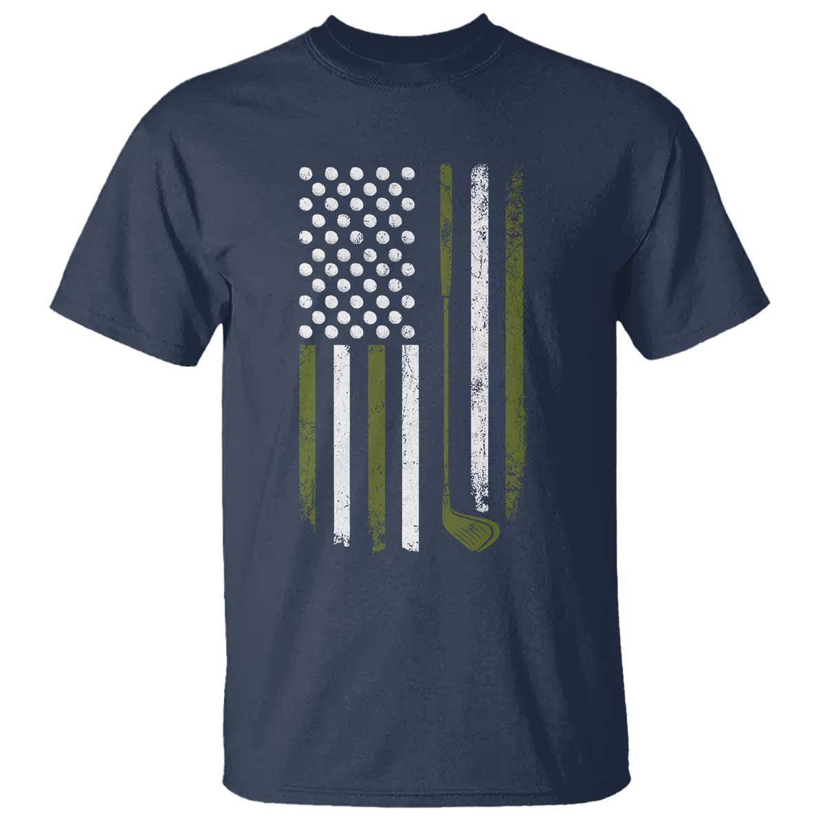 Retro American Flag Golf T Shirt Golfer Funny Golf Club Golfing
