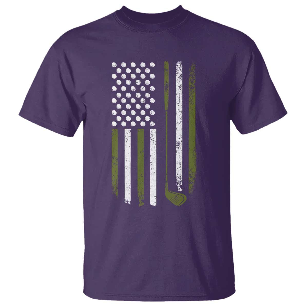 Retro American Flag Golf T Shirt Golfer Funny Golf Club Golfing