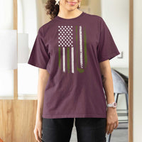 Retro American Flag Golf T Shirt For Women Golfer Funny Golf Club Golfing