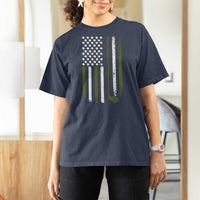 Retro American Flag Golf T Shirt For Women Golfer Funny Golf Club Golfing