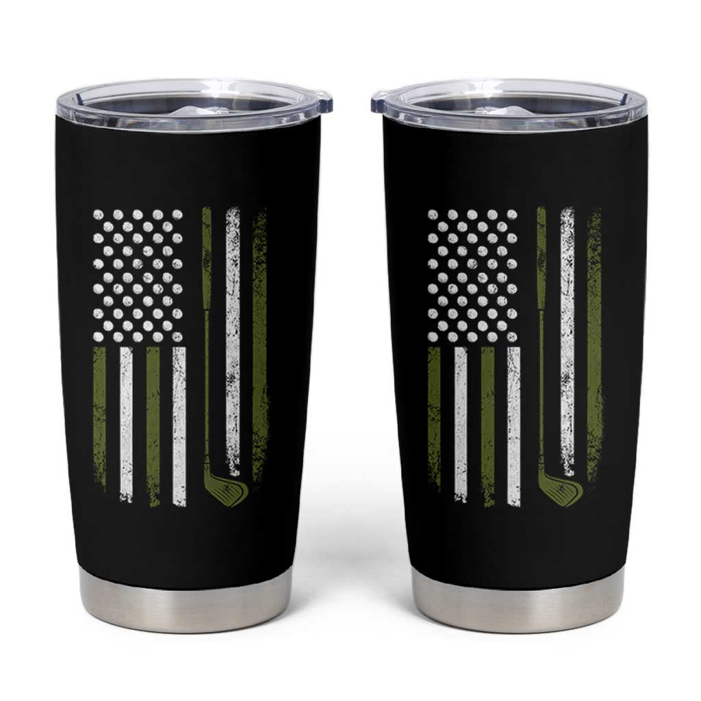 Retro American Flag Golf Tumbler Cup Golfer Funny Golf Club Golfing