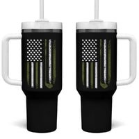 Retro American Flag Golf Tumbler With Handle Golfer Funny Golf Club Golfing